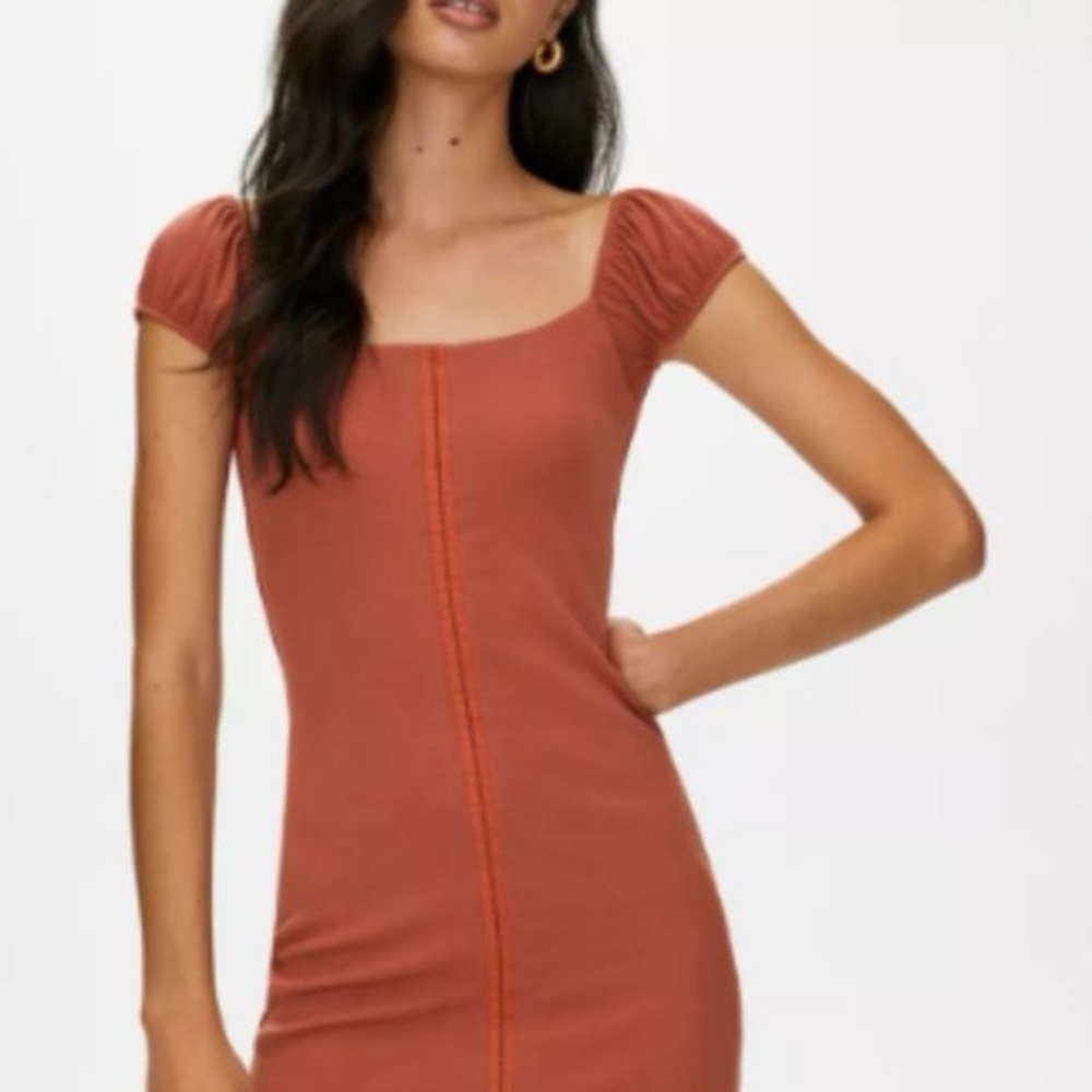 Aritzia Rust Mini Dress - Picture 2 of 5